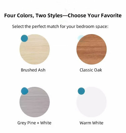 2x Bedside Table Pair White 3 Drawers Wooden Knobs Modern Minimalist Design