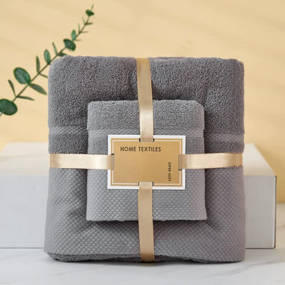 Grey Soft and Absorbent Towel Set -Wrap Towel and Bath Towel Set for Ultimate Comfort Bath towel 140*70cm, face towel 75*35cm