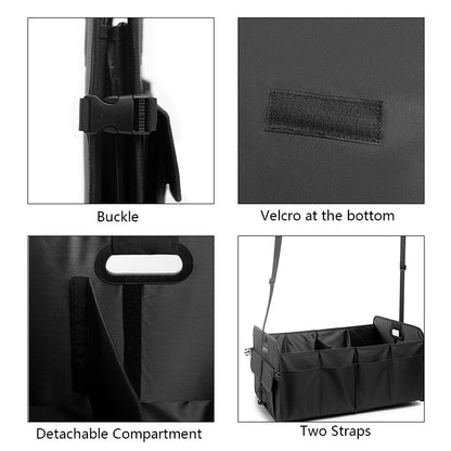 Brown Car Storage Box - Foldable Waterproof Trunk Organizer