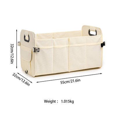 Brown Car Storage Box - Foldable Waterproof Trunk Organizer